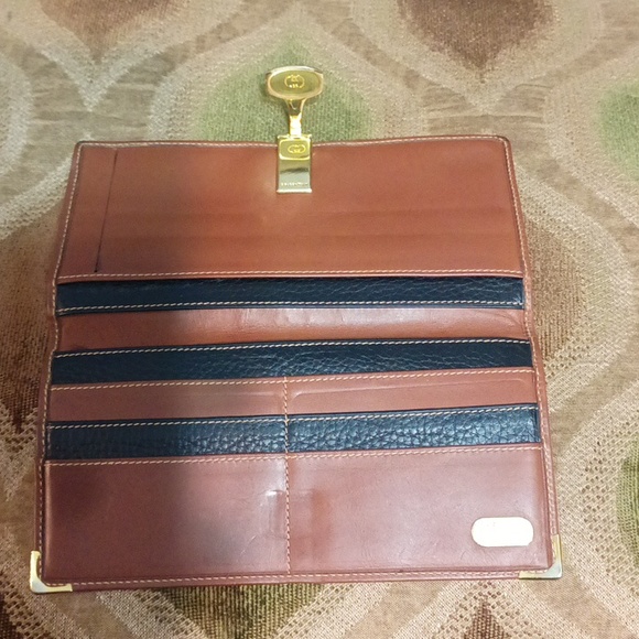 Gucci authentic vintage hinged women's long black leather wallet #030 … - Picture 7 of 17